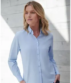 Camicia Coolplus® a maniche lunghe 'cotton-feel' da donna Henbury