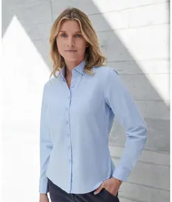 Camicia Coolplus® a maniche lunghe 'cotton-feel' da donna Henbury