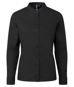 Camicia da donna alla coreana con colletto a fascia Premier