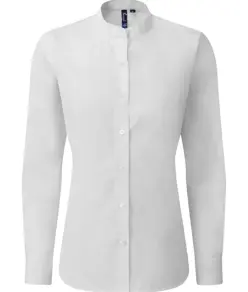Camicia da donna alla coreana con colletto a fascia Premier