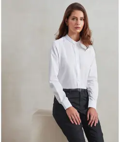 Camicia da donna alla coreana con colletto a fascia Premier
