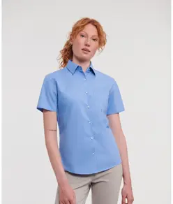 Camicia donna a maniche corte in popeline policotone easycare Russell