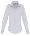 Camicia donna a maniche lunghe elasticizzata in popeline di cotone Premier
