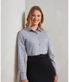 Camicia donna a maniche lunghe elasticizzata in popeline di cotone Premier