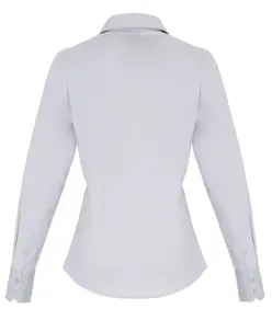 Camicia donna a maniche lunghe elasticizzata in popeline di cotone Premier