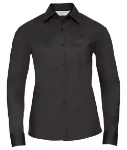 Camicia donna a maniche lunghe in popeline policotone easycare Russell