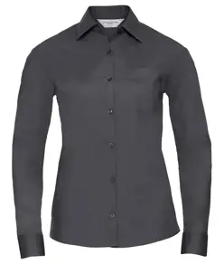Camicia donna a maniche lunghe in popeline policotone easycare Russell
