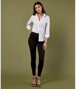 Camicia donna in popeline a maniche lunghe Kustom Kit