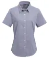 Camicia in cotone a maniche corte da donna Microcheck (Gingham) Premier