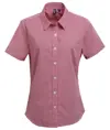 Camicia in cotone a maniche corte da donna Microcheck (Gingham) Premier
