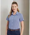 Camicia in cotone a maniche corte da donna Microcheck (Gingham) Premier