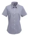 Camicia in cotone a maniche corte da donna Microcheck (Gingham) Premier