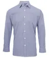 Camicia in cotone a maniche lunghe a microquadri (Gingham) Premier