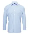 Camicia in cotone a maniche lunghe a microquadri (Gingham) Premier