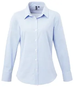 Camicia in cotone a maniche lunghe Microcheck (Vichy) donna Premier