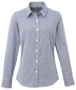 Camicia in cotone a maniche lunghe Microcheck (Vichy) donna Premier