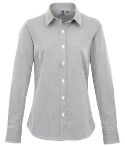 Camicia in cotone a maniche lunghe Microcheck (Vichy) donna Premier