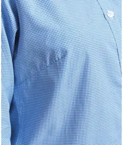 Camicia in cotone a maniche lunghe Microcheck (Vichy) donna Premier