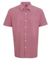 Camicia in cotone a quadretti (Gingham) a maniche corte Premier
