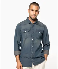 Camicia in denim a maniche lunghe da uomo Kariban