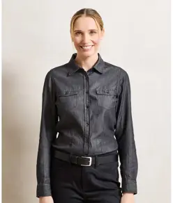 Camicia in denim donna con cuciture jeans Premier