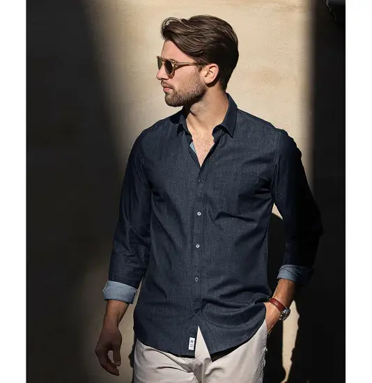 Camicia in denim grezzo ed elegante Torrance taglio moderno Nimbus
