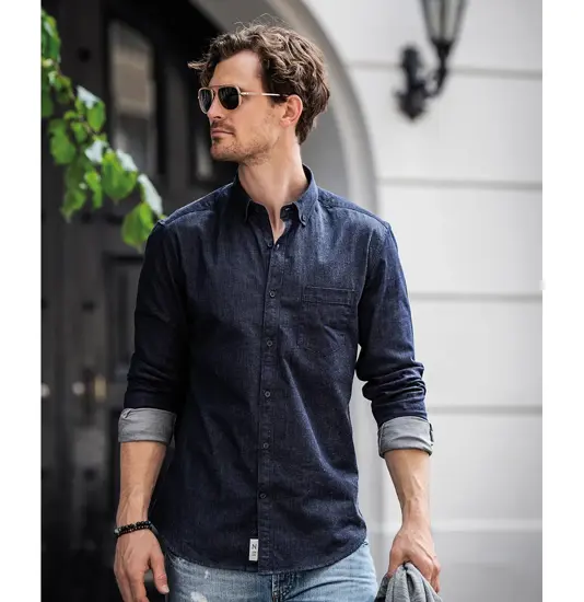 Camicia in denim slim fit Torrance – stile grezzo Nimbus
