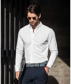 Camicia in piqué deluxe elasticizzata Kingston Nimbus