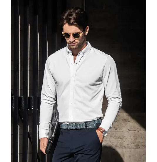 Camicia in piqué deluxe elasticizzata Kingston Nimbus