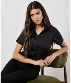 Camicia in popeline a maniche corte donna Kustom Kit