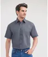 Camicia in popeline di policotone a maniche corte easycare Russell