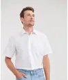 Camicia in popeline di policotone a maniche corte easycare Russell