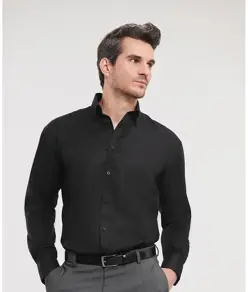 Camicia irrestringibile a manica lunga non-iron Russell