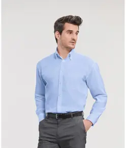 Camicia irrestringibile a manica lunga non-iron Russell