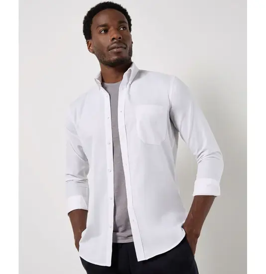 Camicia Oxford da lavoro a maniche lunghe (slim fit) Kustom Kit