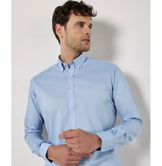 Camicia Oxford elasticizzata a maniche lunghe (slim fit) Kustom Kit