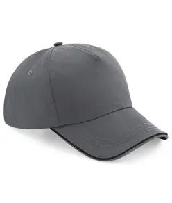 Cappellino 5 pannelli Authentic con visiera bordata Beechfield