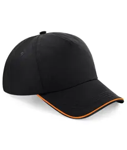 Cappellino 5 pannelli Authentic con visiera bordata Beechfield