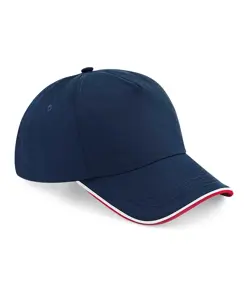 Cappellino 5 pannelli Authentic con visiera bordata Beechfield