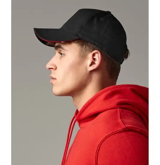 Cappellino 5 pannelli EarthAware® classic in cotone biologico – visiera sandwich Beechfield