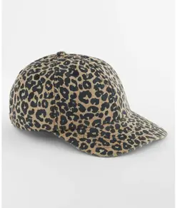 Cappellino a 6 pannelli con stampa leopardata Beechfield