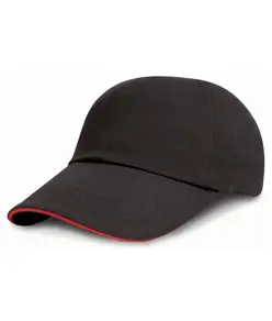 Cappellino a basso profilo bambino in cotone pesante spazzolato con visiera sandwich Result Headwear
