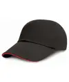 Cappellino a basso profilo in cotone pesante spazzolato con visiera sandwich Result Headwear