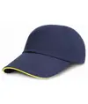 Cappellino a basso profilo in cotone pesante spazzolato con visiera sandwich Result Headwear