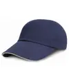 Cappellino a basso profilo in cotone pesante spazzolato con visiera sandwich Result Headwear