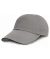 Cappellino a basso profilo in cotone pesante spazzolato con visiera sandwich Result Headwear