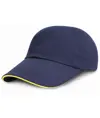 Cappellino a basso profilo in cotone pesante spazzolato con visiera sandwich Result Headwear