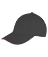 Cappellino a basso profilo Memphis in cotone spazzolato con visiera sandwich Result Headwear