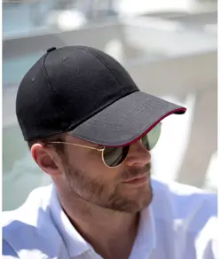 Cappellino a basso profilo Memphis in cotone spazzolato con visiera sandwich Result Headwear