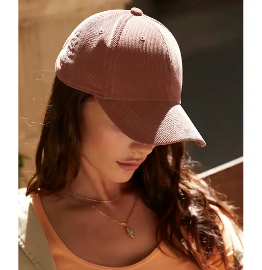 Cappellino da baseball in velluto a coste biologico EarthAware® Beechfield